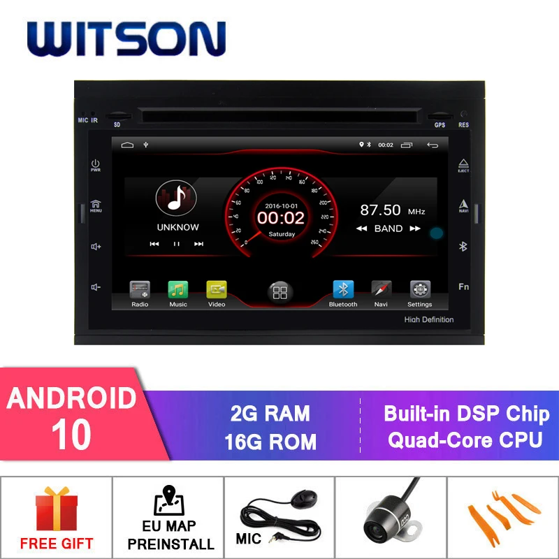 Автомагнитола WITSON на Android 10 0 для PEUGEOT 307 207 3008 2 Гб ОЗУ 16 флэш памяти GPS навигация DAB OBD