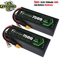 gtfdr 2pcs lipo battery 2s 3s 4s 7 4v 11 1v 14 8v 7500mah 140c 280c graphene for rc 18 buggy truggy off road truck car boat
