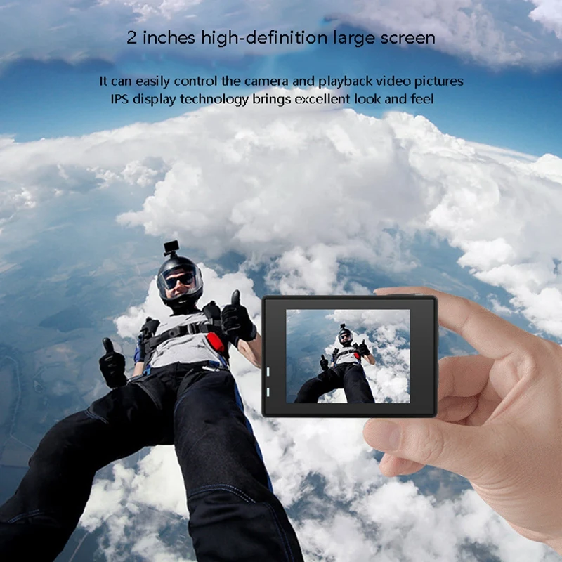 Дешево 4K / 60Fps WIFI экшн-камера 170 градусов широкоугольная подводная 30 м Водонепроницаемая камера шлем Go Sports Pro Vlog камера