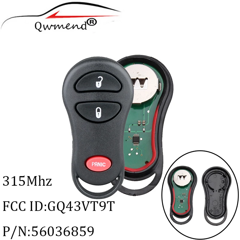 3Buttons Keyless Remote Key Fob For Jeep Grand Cherokee 1999 2000 2001 2002 2003 2004 For Jeep GQ43VT9T key 315Mhz