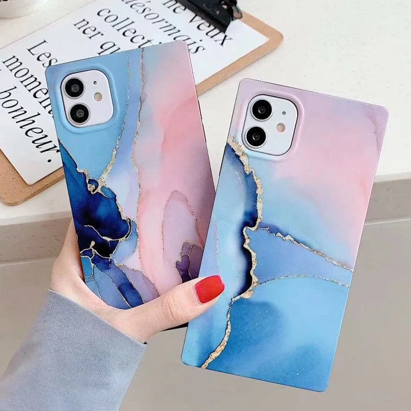 Phone Case For iPhone 12 11 Pro Max SE 2020 XR X XS 7 8 Plus 11Pro Marble Flower Clear Jade Bumper Back Protector Cover | Мобильные