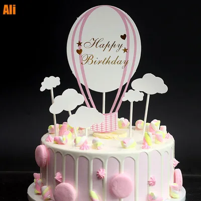 Хит продаж украшения для торта на день рождения набор цветочных корзин с