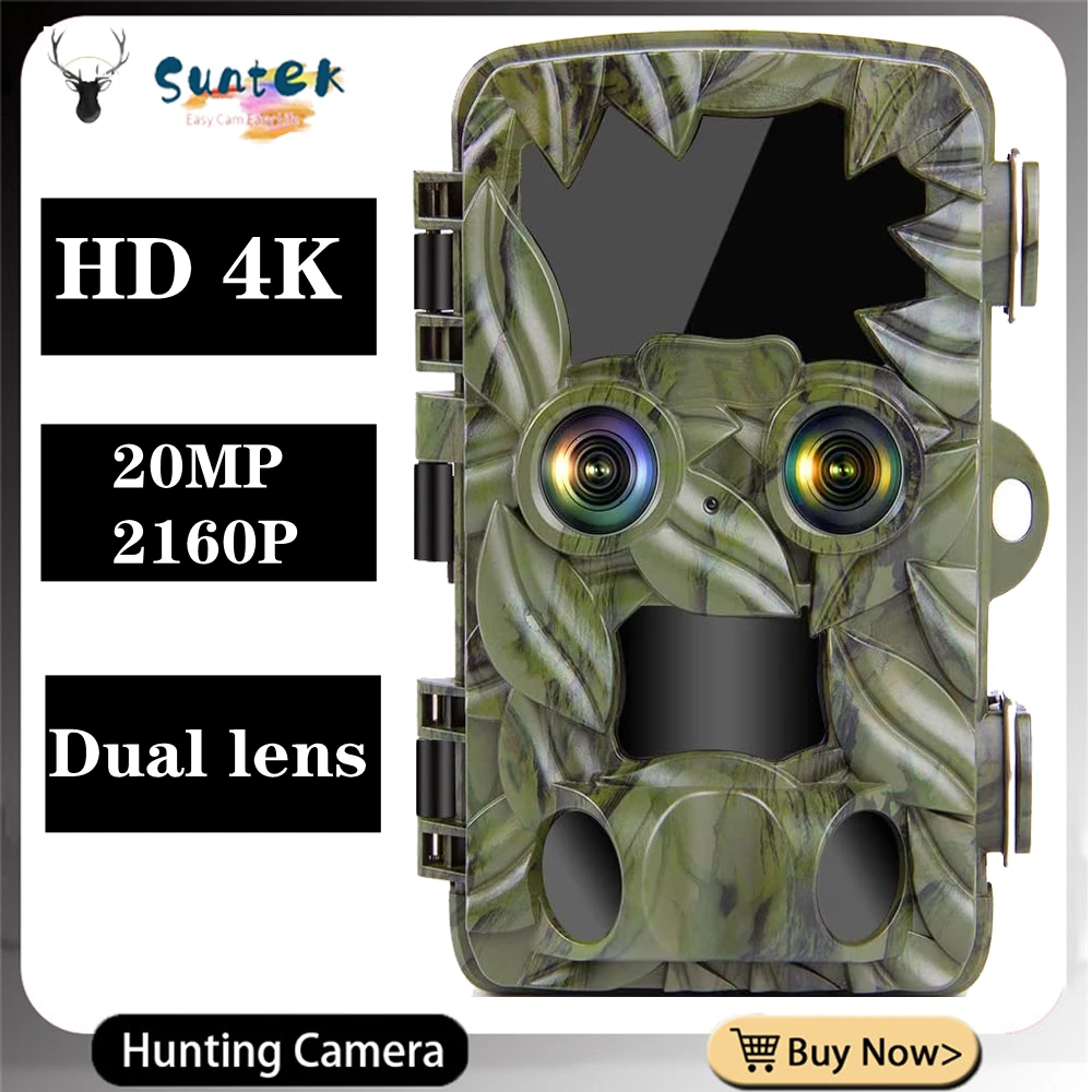 

Outdoor Trail Camera Night Vision, 4K&20MP 170 Degree Wide Angle Wildlife Camera with Night Vision Motion Activated Waterproof