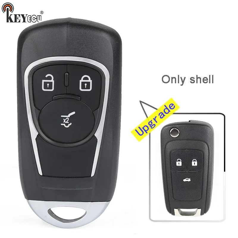 

KEYECU for Buick Lacrosse Regal Verano OHT01060512 Modidied 3 Button Remote Car Key Shell Case Fob