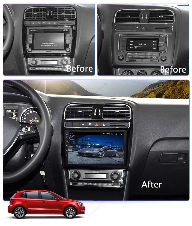 Автомобильный DVD мультимедийный видеоплеер Wanqi 9 дюймов система Android 10 0 GPS для VW POLO