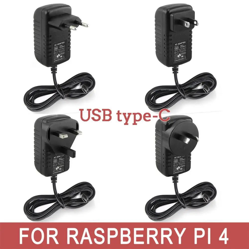 Адаптер питания Raspberry PI 4 зарядное устройство USB Type C 5 В 3 А мА|Аксессуары для