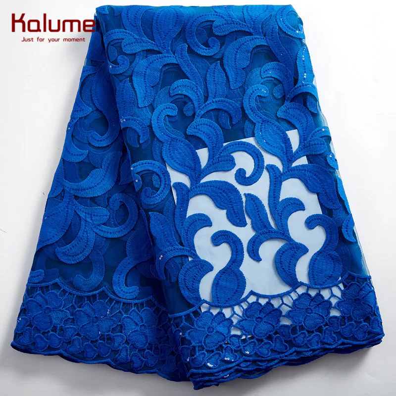 

Kalume African Lace Fabric Diy Dress French Net Lace Fabric High Quality Sequins Nigerian Lace Fabric For Wedding Dresses H2388