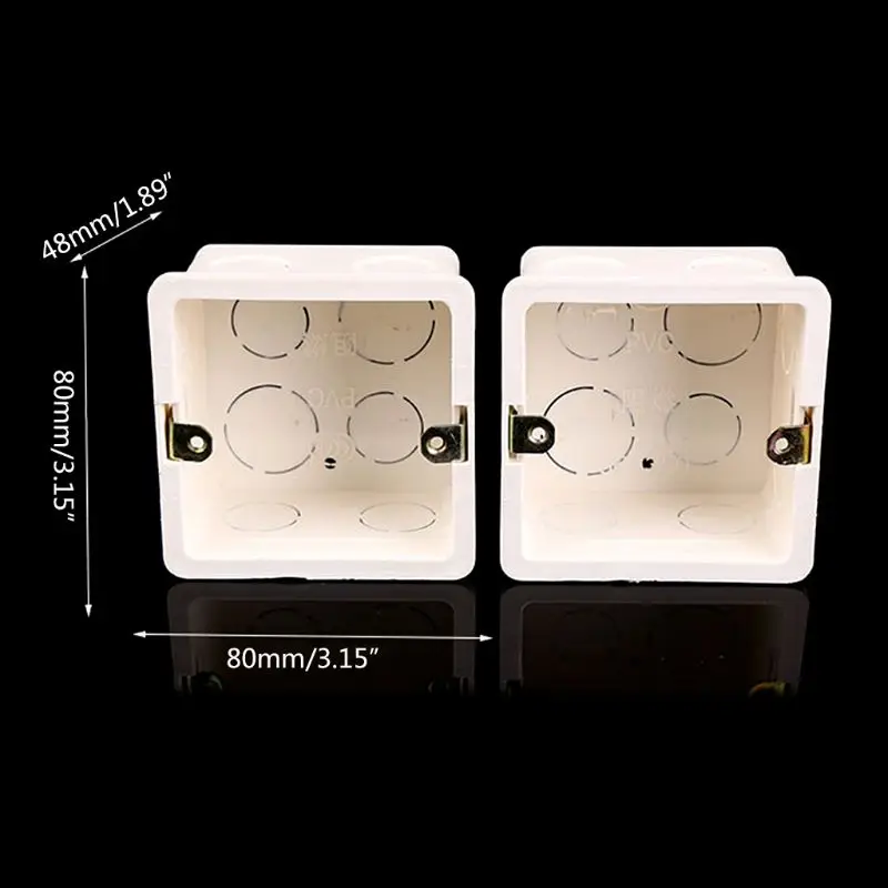 New 86X86 PVC Junction Box Wall Mount Cassette For Switch Socket Base Bottom Electrical Accessories | Обустройство дома