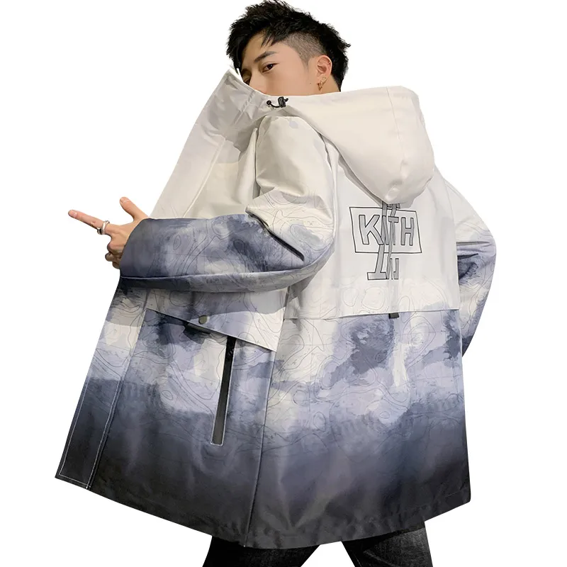 

2021 Windbreaker Jacket Male Korean Trend Printing Casual Jacket Plus Size L-8XL Youth Loose Four Seasons Jacket Chaqueta Hombre
