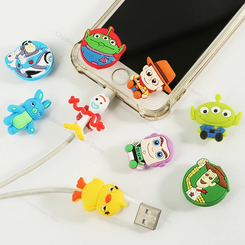Toy Story 4 Movie Creative Cartoon Anti-breaking IPhone Data Cable Protective Cover Protective Head Protect The Data Cable