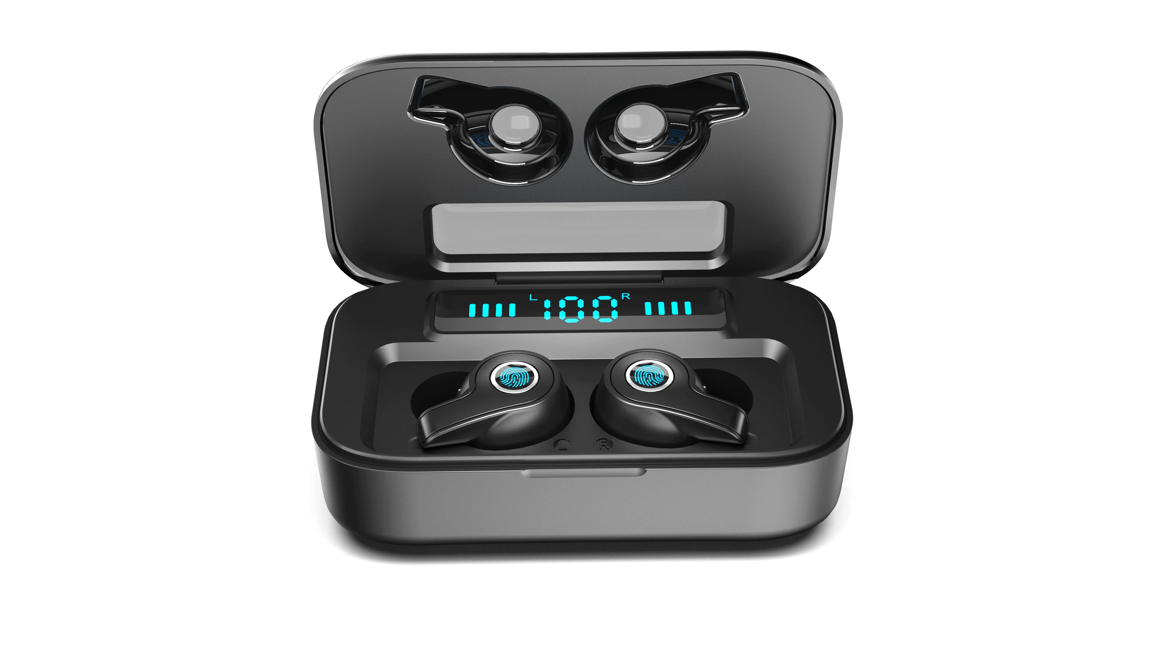 

2600mAH wireless headset with noise reduction, charging function, waterproof Bluetooth 5.1 wireless headset for all smart phones