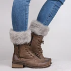Женские теплые ножки, зимние вязаные манжеты для сапог, меховые вязаные топперы, носки для сапог