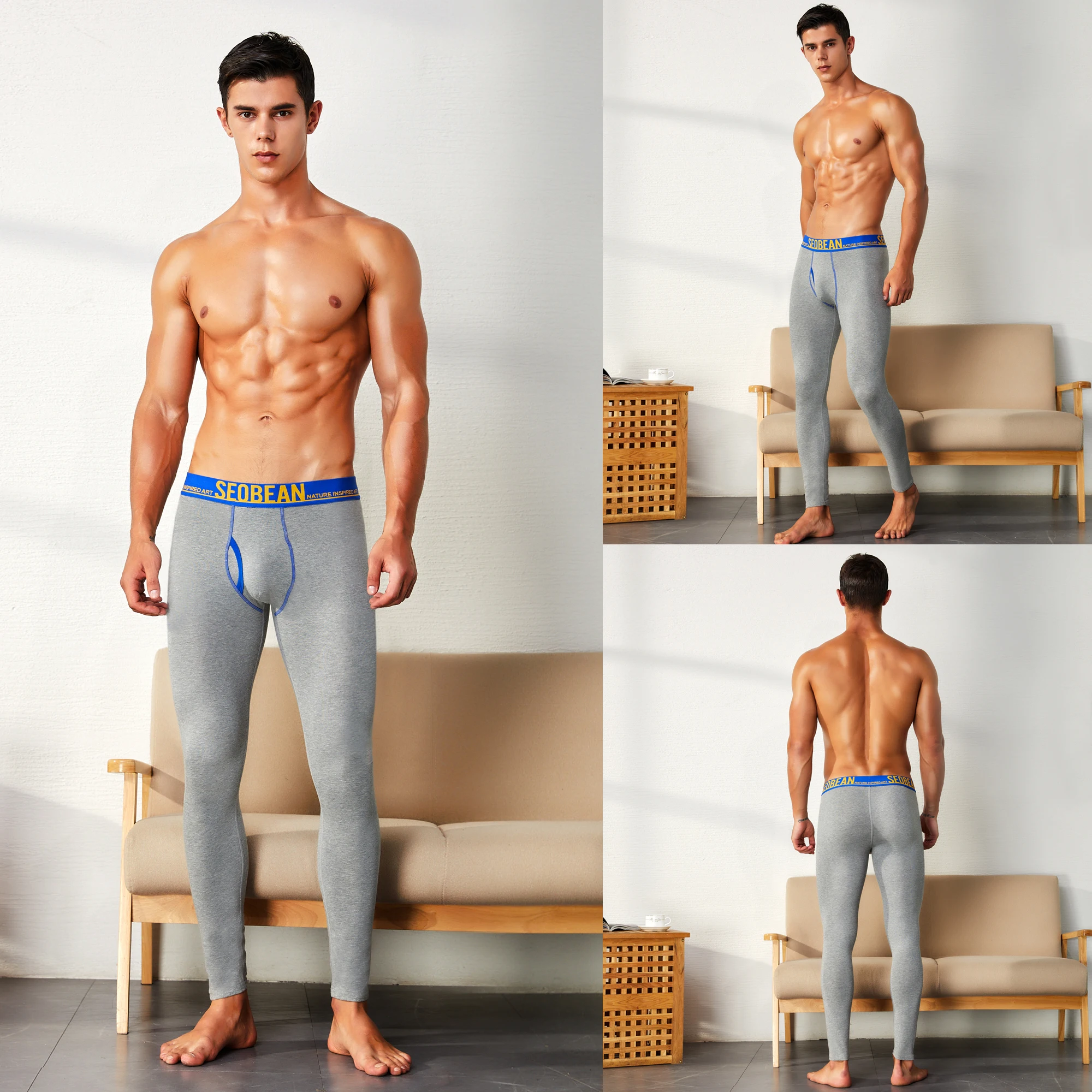 New Autumn Winter Underwear Men Cotton calzoncillos largos hombre Solid Long Johns Warm Thermal Underpants Sexy Pants leggings