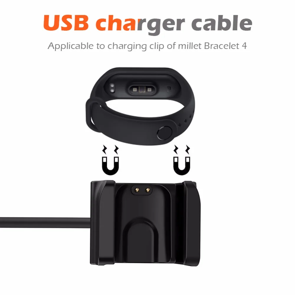 Разборки- Зарядное устройство адаптер 13/20/100 см зарядка через usb кабель для Xiaomi Mi Band 3/4/NFC умный Напульсники с креплением сзади Зарядное устройство