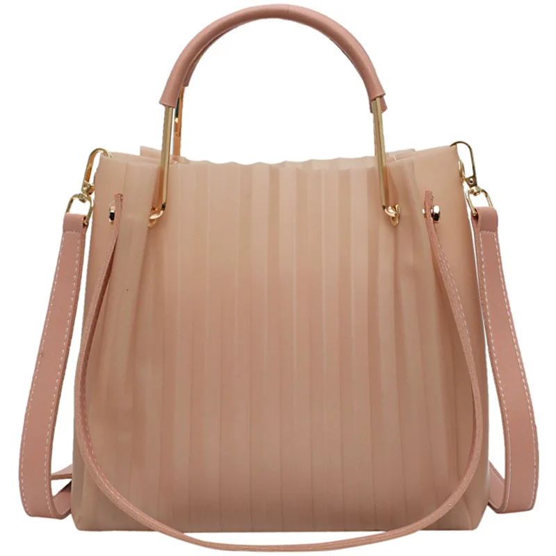 Модная Желейная Сумка-ведро сумки через плечо для женщин роскошные из ПВХ