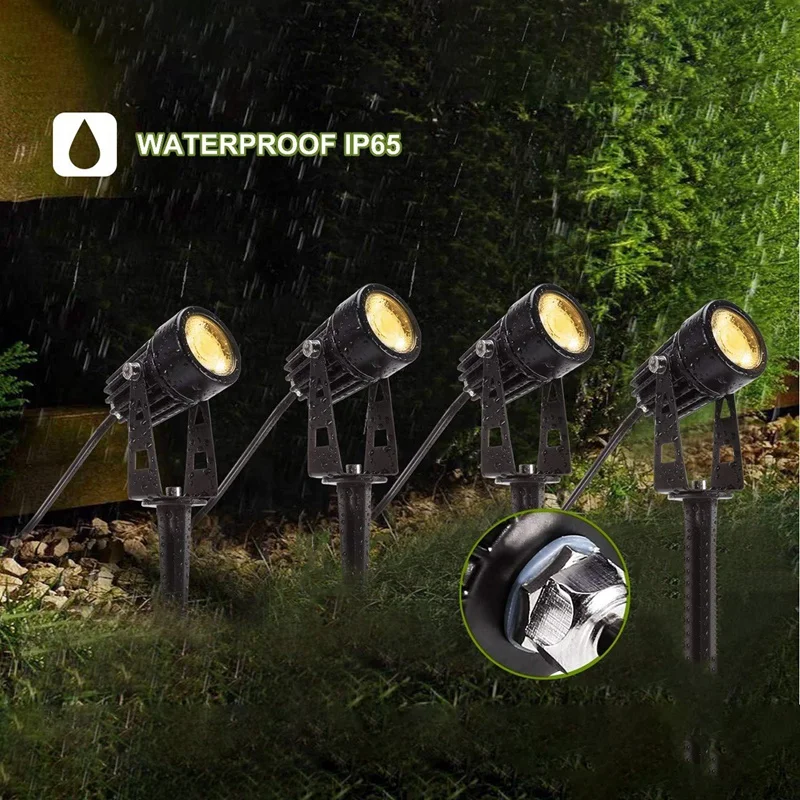 

4PCS Garden Lights Spotlights Outdoor Lights 3W 220V IP65 LED Spot Landscape for Patio Tree Yard Lawn Wall Bush