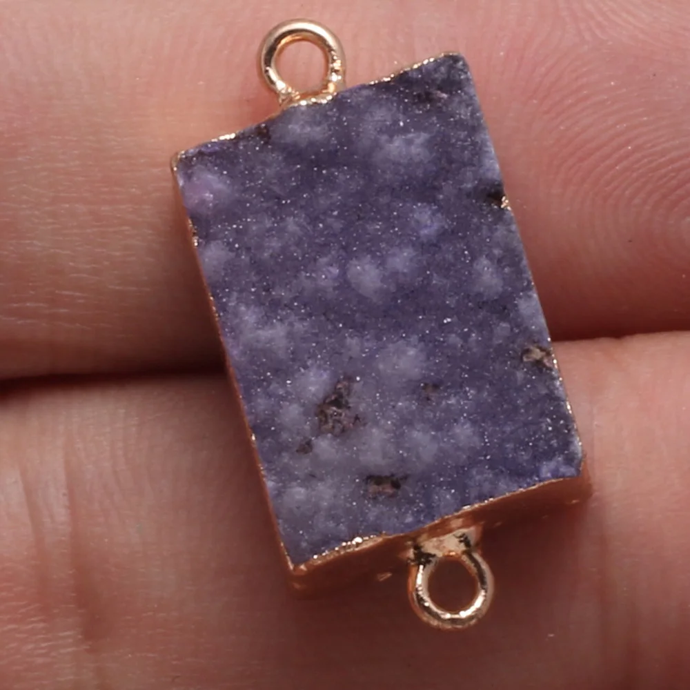 Природный камень кварцевые прямоугольные Подвески Кристалл кластер Соединитель