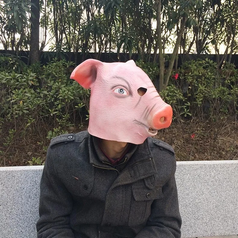 Костюм из силиконовой резины для взрослых смешной латексный свинка маска лица