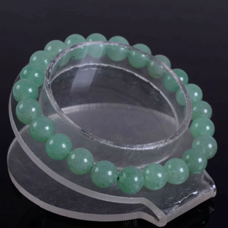 

Натуральный 10 мм Зеленый Изумрудный Круглый драгоценные камни бисер эластичный браслет 7,5 ''AAA