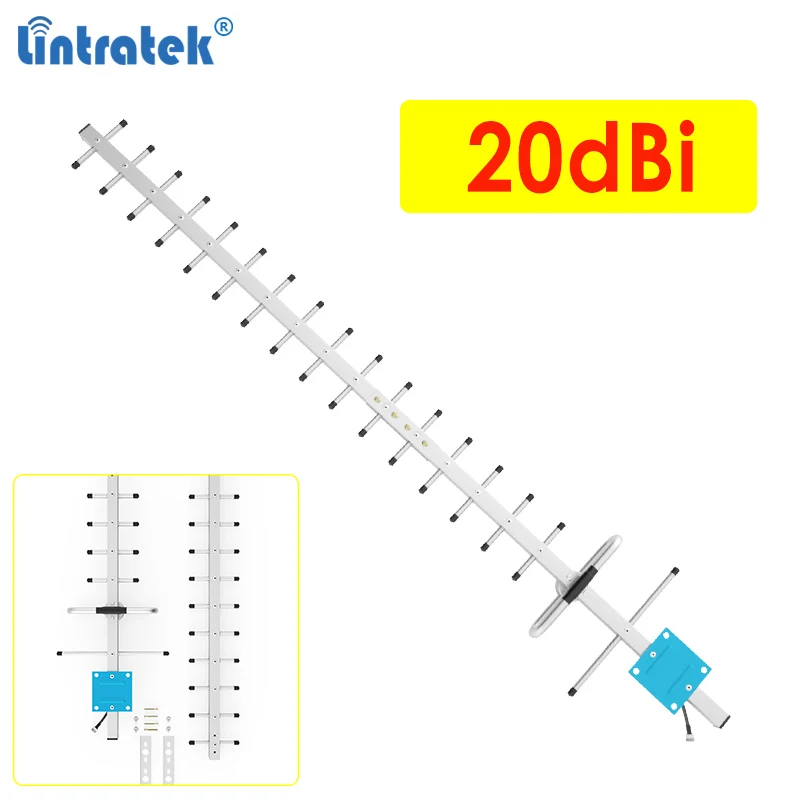 Lintratek 20dBi Складная Антенна Yagi 18-Units N гнездовой разъем наружная антенна для GSM 2G 3G 4G