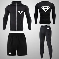 compressed men sportswear long sleeved trousers quick drying running suit high quality warm clothes jogging training sportswear