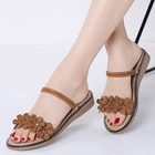 Женские шлепанцы на низком каблуке, черные сандалии на плоской подошве, модель 2020 на лето, 3911