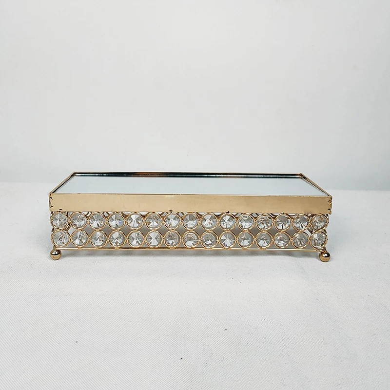 

1pcs square gold color cake stand Fruits Desserts Dish Plates for Tea Birthday Party