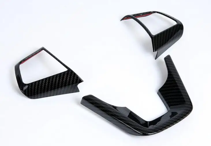 

For Hyundai ix35 2018 3 PCS Brand New Carbon Fiber ABS Chrome Steering Wheel Sequins Cover Trim Car Styling Auto Accessories