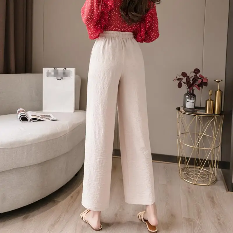 Женские широкие брюки-Капри с эластичным поясом Свободные повседневные брюки