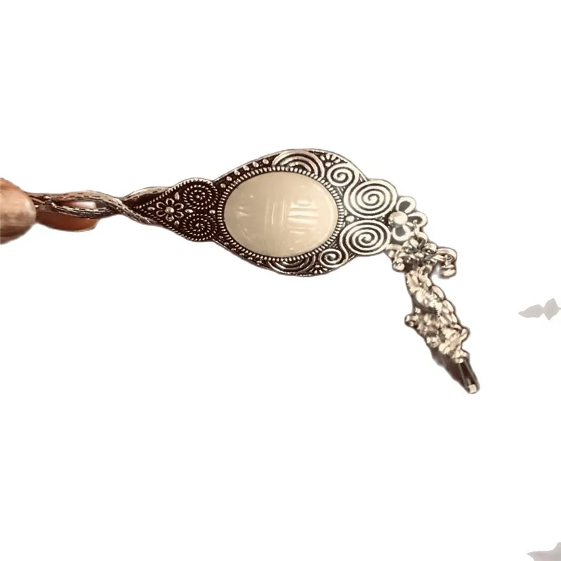 Восстановление древнего тибетского серебра Инкрустированного Нефритовой