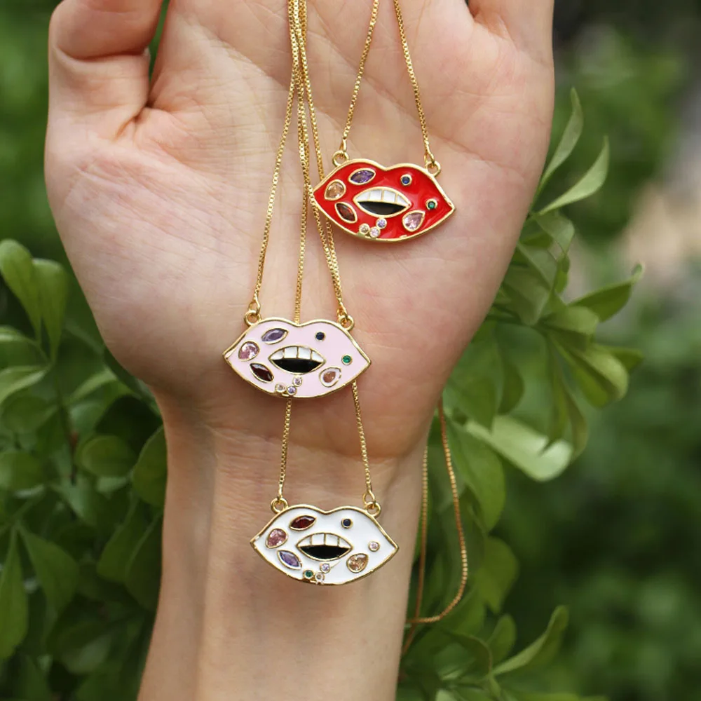 Красочные бабочки камень Мода CZ микро магазин ювелирных изделий Подвеска губы