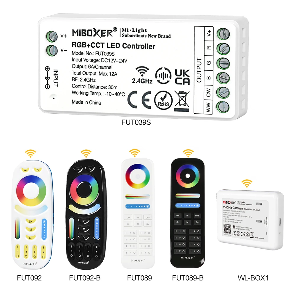 Новейший мини-контроллер 2 4G RGB + CCT FUT039S с дистанционным WIFI для светодиодной ленты