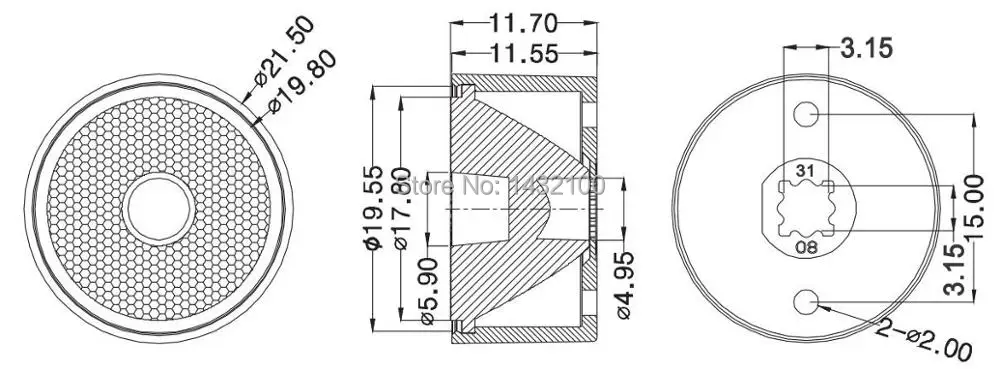 15degree-Diameter 21 5 мм светодиодный объектив для OSRAM OSLON SSL квадрат | CREE XBD s(HX-CPM-15L-3131)