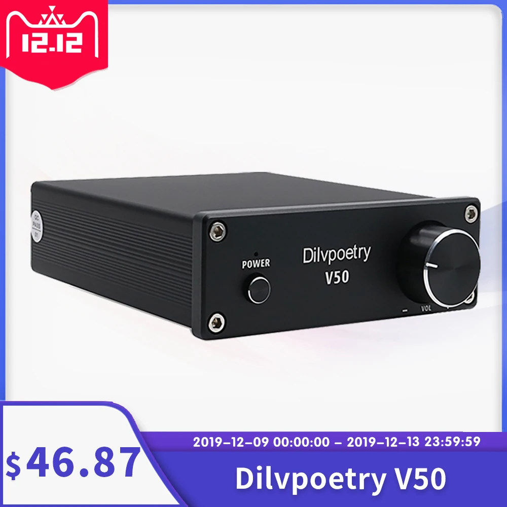 Dilvpoetry V50 мини 2,0 канальный Hi-Fi стерео аудио усилитель цифровой усилитель мощности с TPA3116D2 предусилитель 50 Вт источник питания