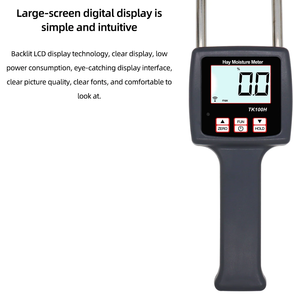 TK100H Portable Hay Moisture Meter for Cereal Straw Bran Forage Grass Leymus Chinensis Emperor Bamboo Testing Fibre 20%OFF | Инструменты