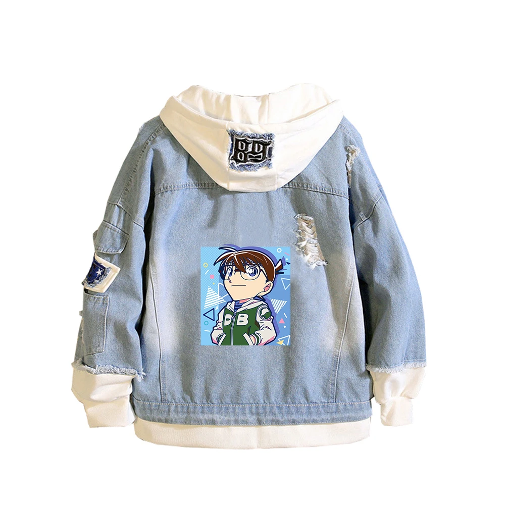 Чехол Detective Conan закрытая джинсовая куртка унисекс весенние женские джинсы