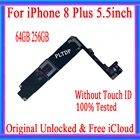 Материнская плата для iphone 8 Plus, 256 дюйма, 64 ГБ, 5,5 ГБ, сбез Touch ID, 100% оригинал, разблокированная для iphone 8 p, материнская плата, чистая iCloud