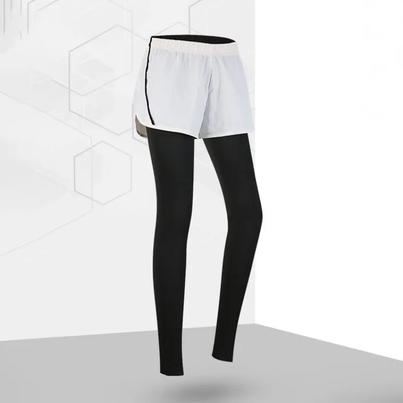 

UNIOOO Women Sports Pants Two in One Leggings Fitness Running Gym Yoga Trainning Tights Vansydical Sportswear