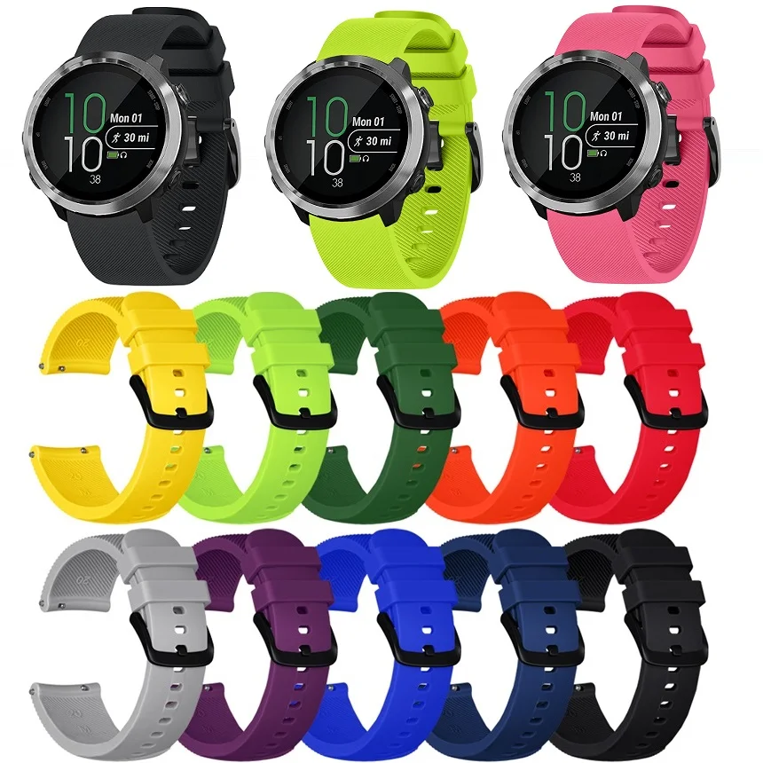 Цветной мягкий силиконовый сменный ремешок для Garmin Vivoactive3 Vivomove HR смарт-браслет