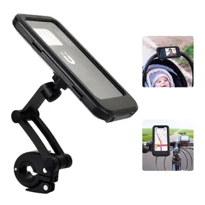 adjustable waterproof bicycle phone holder 6 7inch motorcycle mobile cellphone gps holder mount 360 rotatable anti shake stable free global shipp