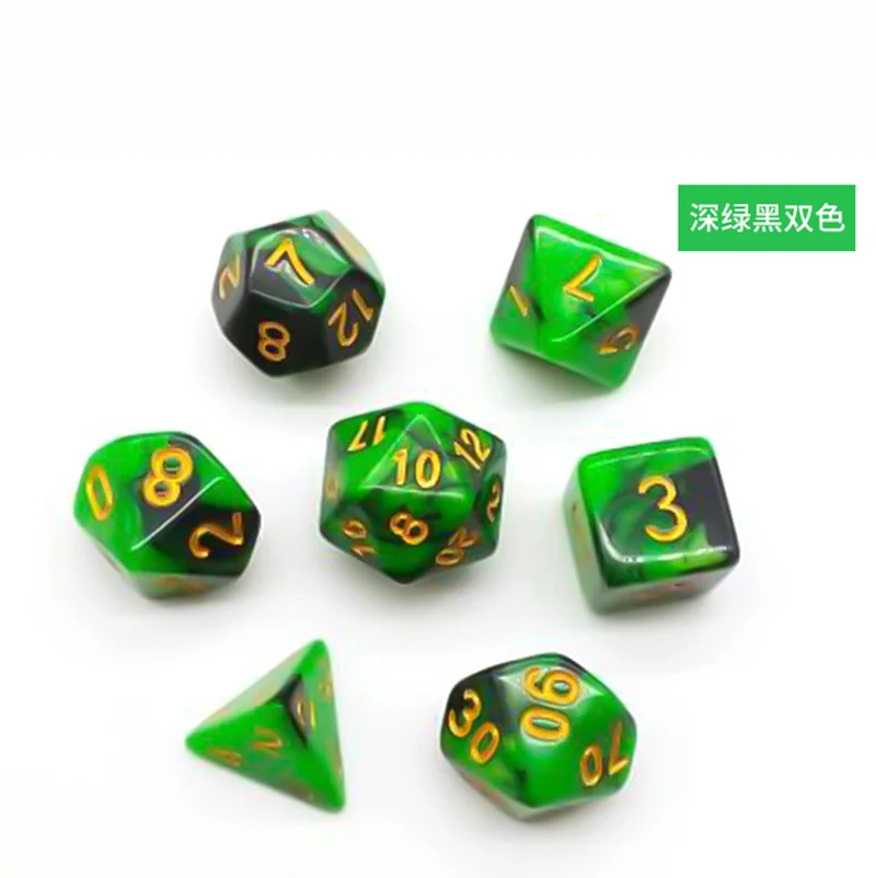 7 шт./компл. двухцветные кости из смолы 13 видов опций скульптура набор цифровых