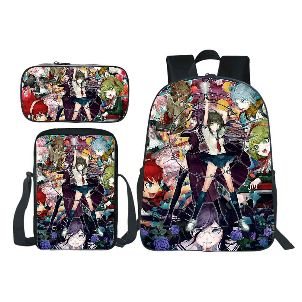 Danganronpa Backpack Boy Girl School Bags Pencil Case Shoulder Bags Mochila Anime Printing Cosplay Men Travel Bag Women Rucksack