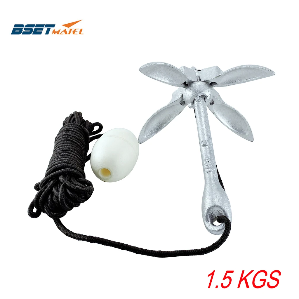 

1,5 кг, 4-контактный складной грейнель из углеродистой стали, якорь, якорь, Стыковочная платформа для лодки, оборудование для морской яхты, лод...