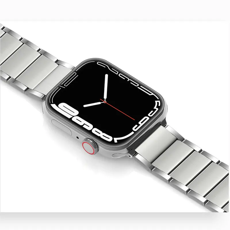 Upgrade Titanium Grey Watch Strap for Apple watch 45mm 41mm 44mm 42mm 40mm 38mm Men/Women replacement belt for iwatch 7 6 5 4 3