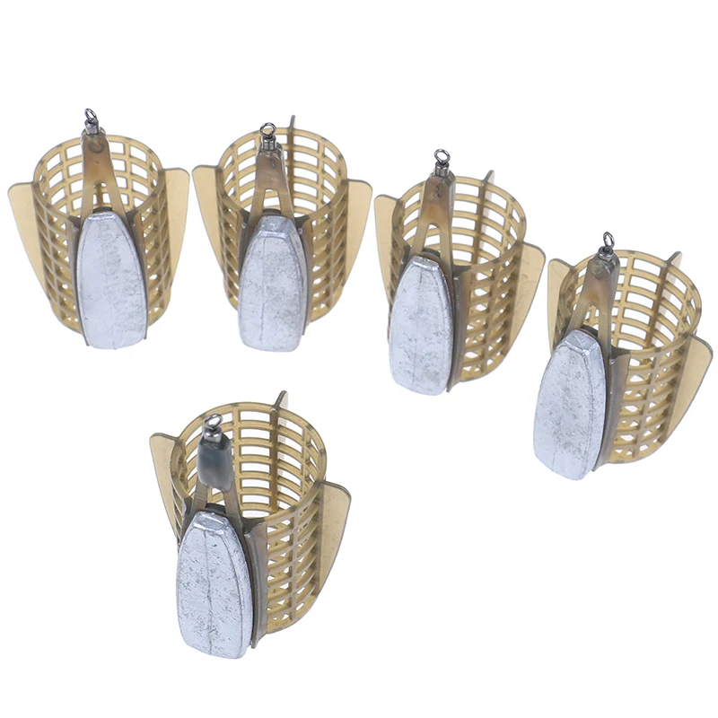 Carp Fishing Feeder Bait Cage Lure Holder Basket Trap with Lead Sinker Tackle 30g/40g/50g/60g/70g | Спорт и развлечения