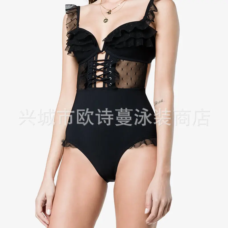 Женские купальные костюмы купальник Женский цельный кружевные прозрачные