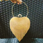 DG PEAFOWL элегантная женская сумка с кисточками в форме сердца, кошельки, вечерние клатчи, сумки для свадебной вечеринки, бриллиантовые сумки на руку