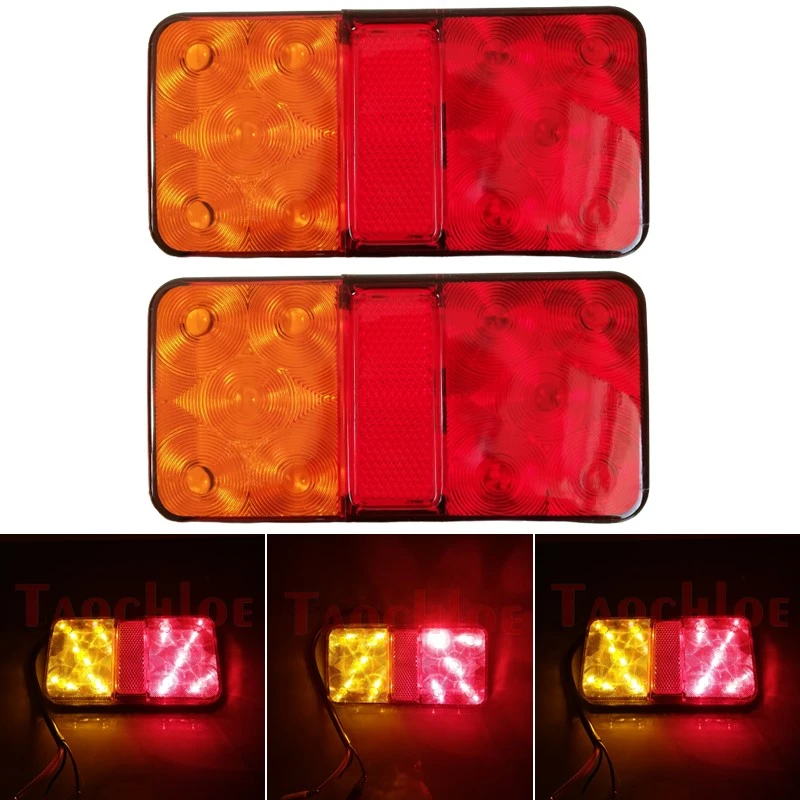 

2Pcs Tractor LED Tail Lights Trailer Rear Lights 12V 24V 10-80V Camper Turn Signal Lamp Brake Light Forklift Truck Taillight