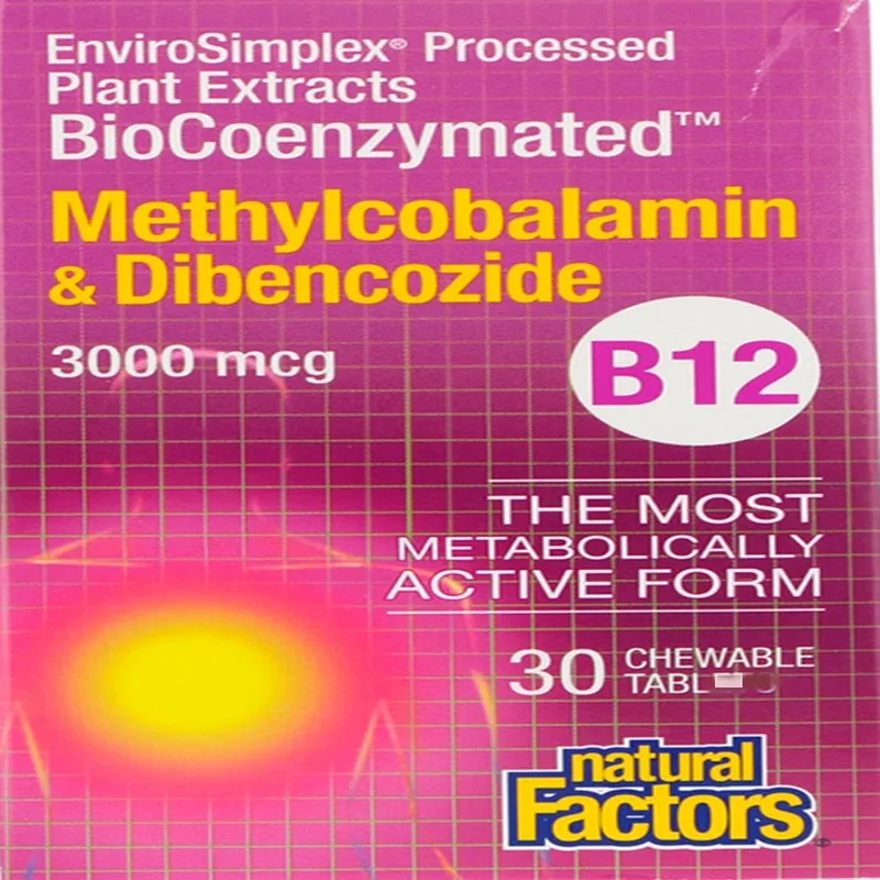

Метилкобаламин и аденозилкобаламин, витамин В12, 3000 мкг, 30 штук