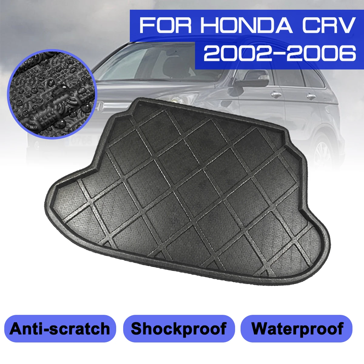 

Для Honda CRV 2002 2003 2004 2005 2006 автомобильный напольный коврик ковер задний багажник защита от грязи